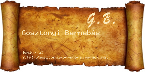 Gosztonyi Barnabás névjegykártya