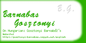 barnabas gosztonyi business card